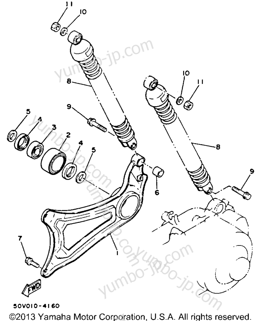 Swing Arm Rear Shocks для скутеров YAMAHA RIVA 125 (XC125E) 1993 г.