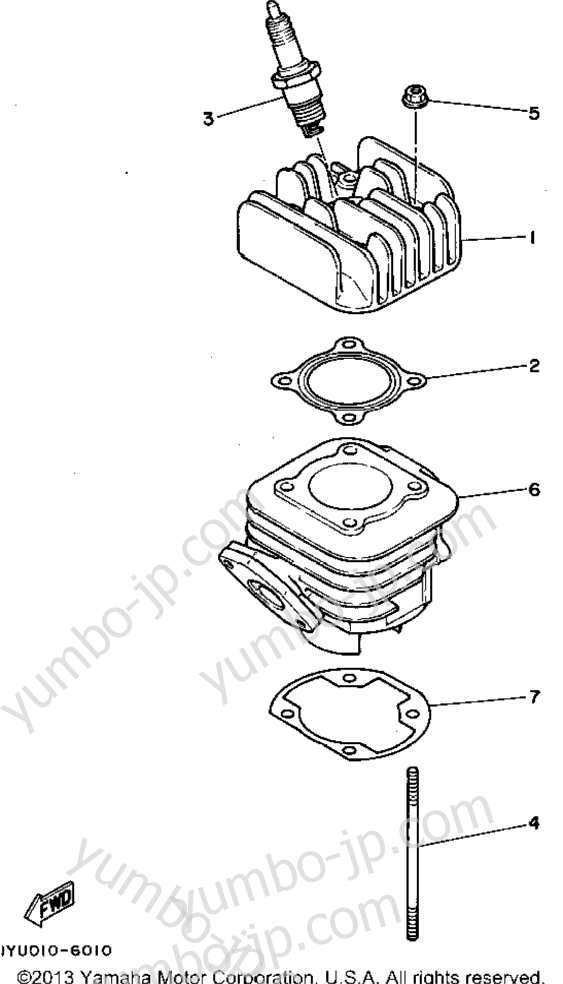 CYLINDER for scooters YAMAHA RAZZ (SH50B) 1991 year