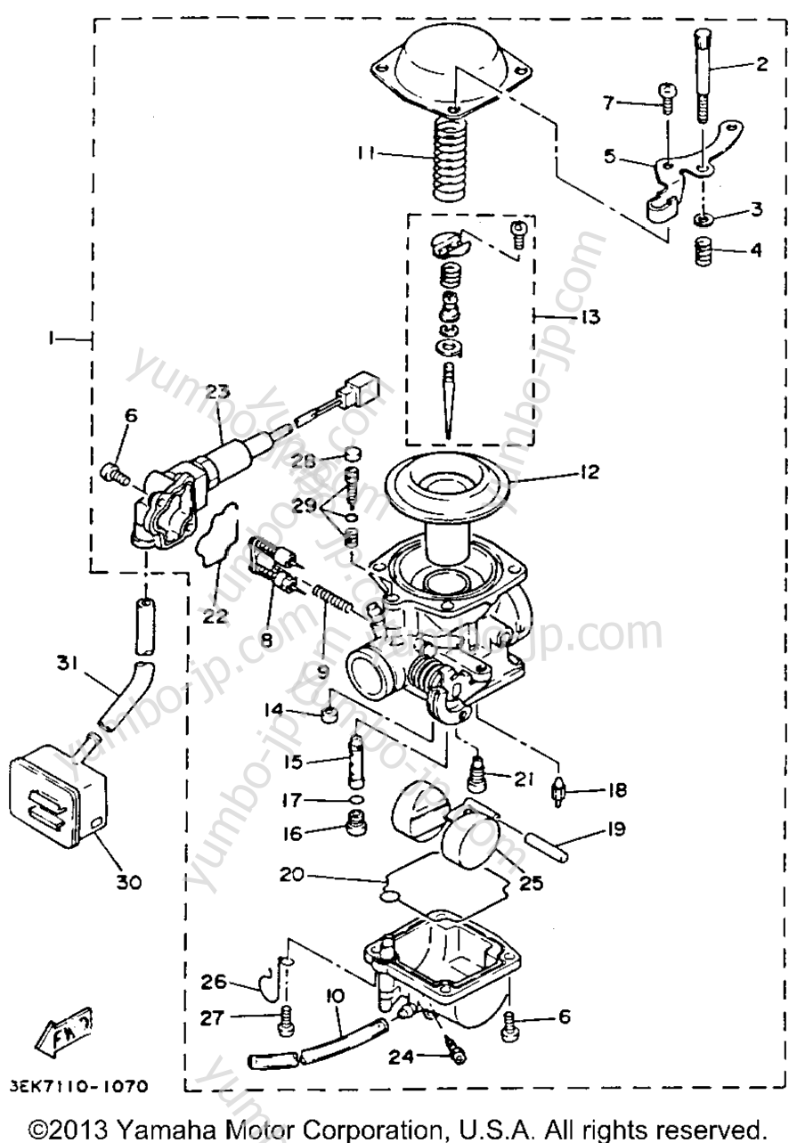 CARBURETOR for scooters YAMAHA RIVA 125 (XC125E) 1993 year