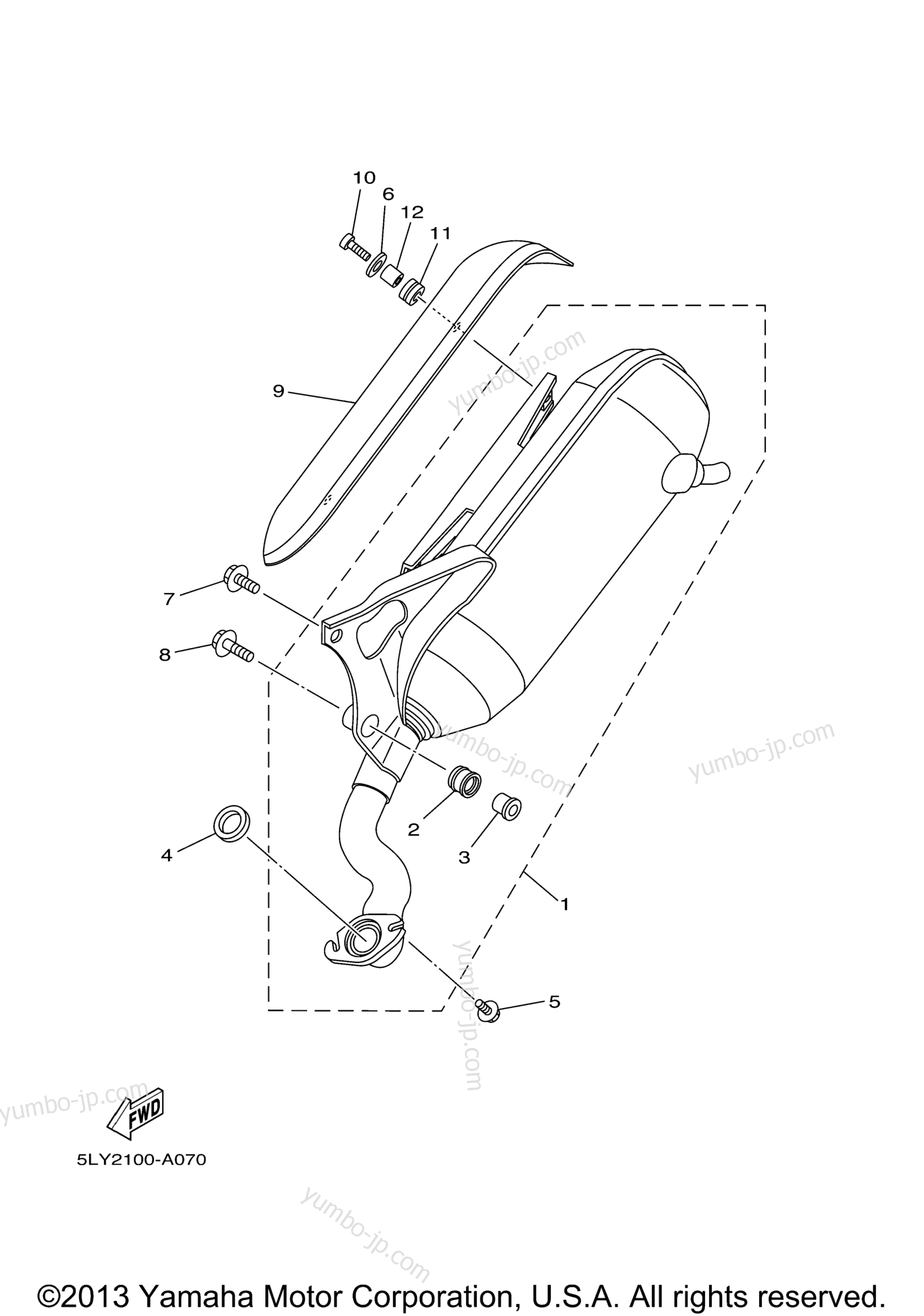 Exhaust for scooters YAMAHA VINO (YJ50RP) 2002 year