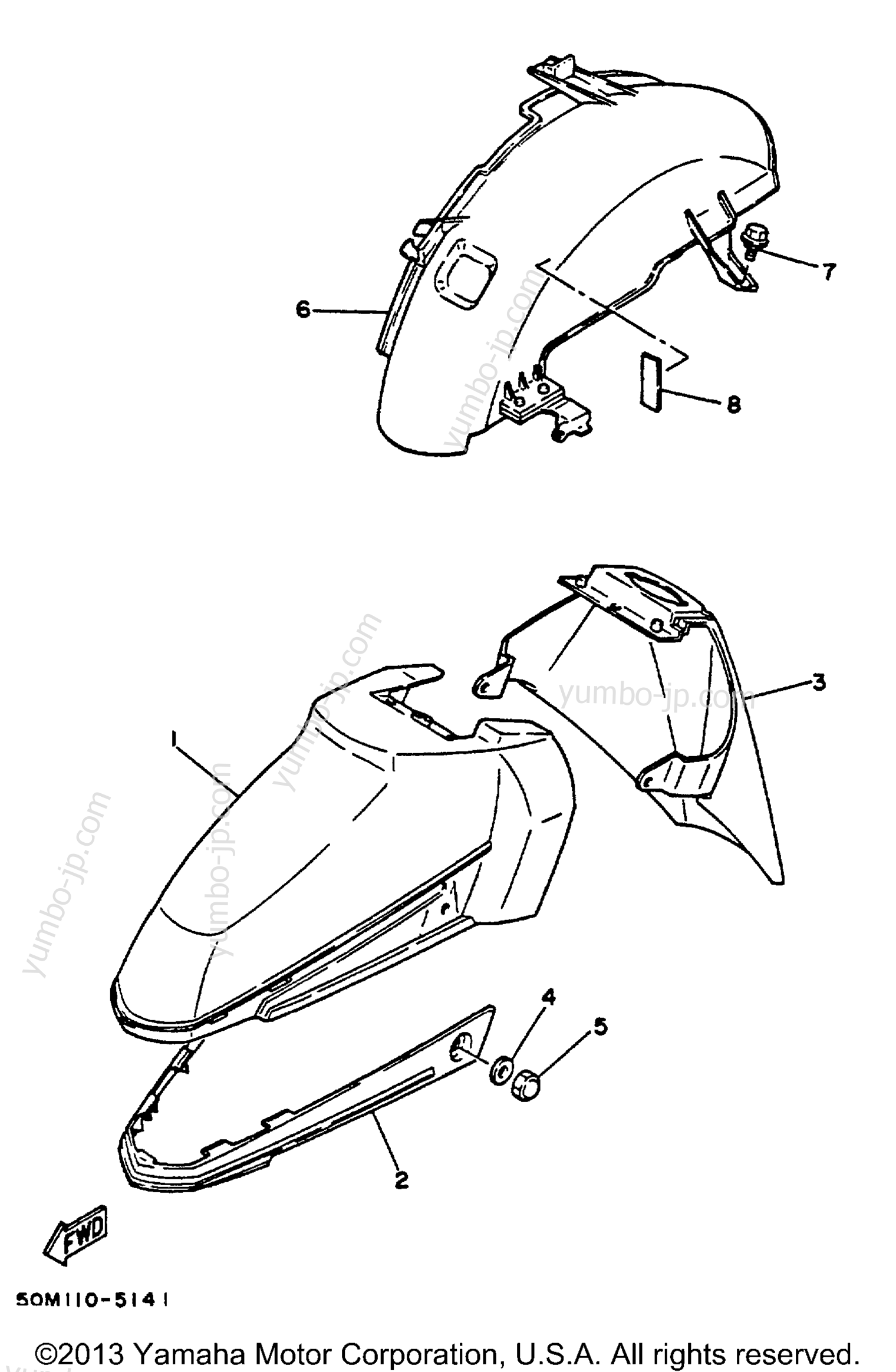 FENDER для скутеров YAMAHA RIVA 125 (XC125M) 2000 г.