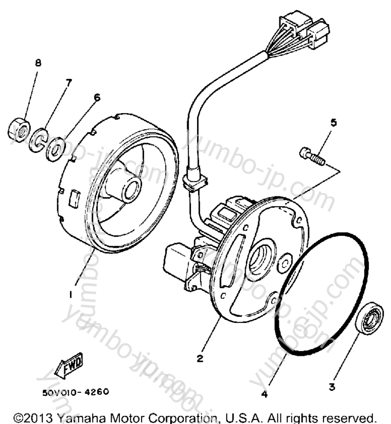 GENERATOR for scooters YAMAHA RIVA 125 (XC125T) 1987 year
