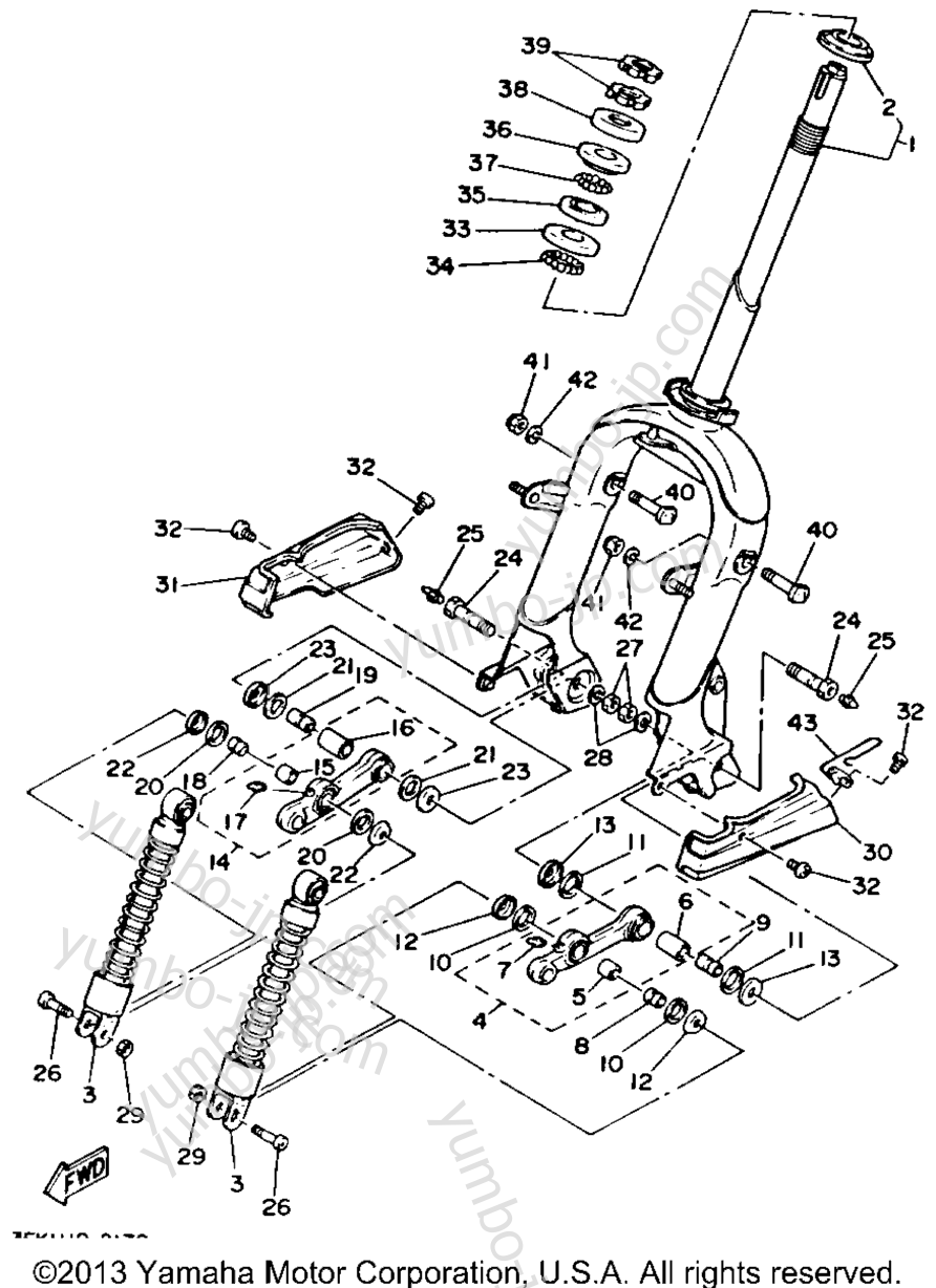 Steering для скутеров YAMAHA RIVA 125 (XC125B) 1991 г.