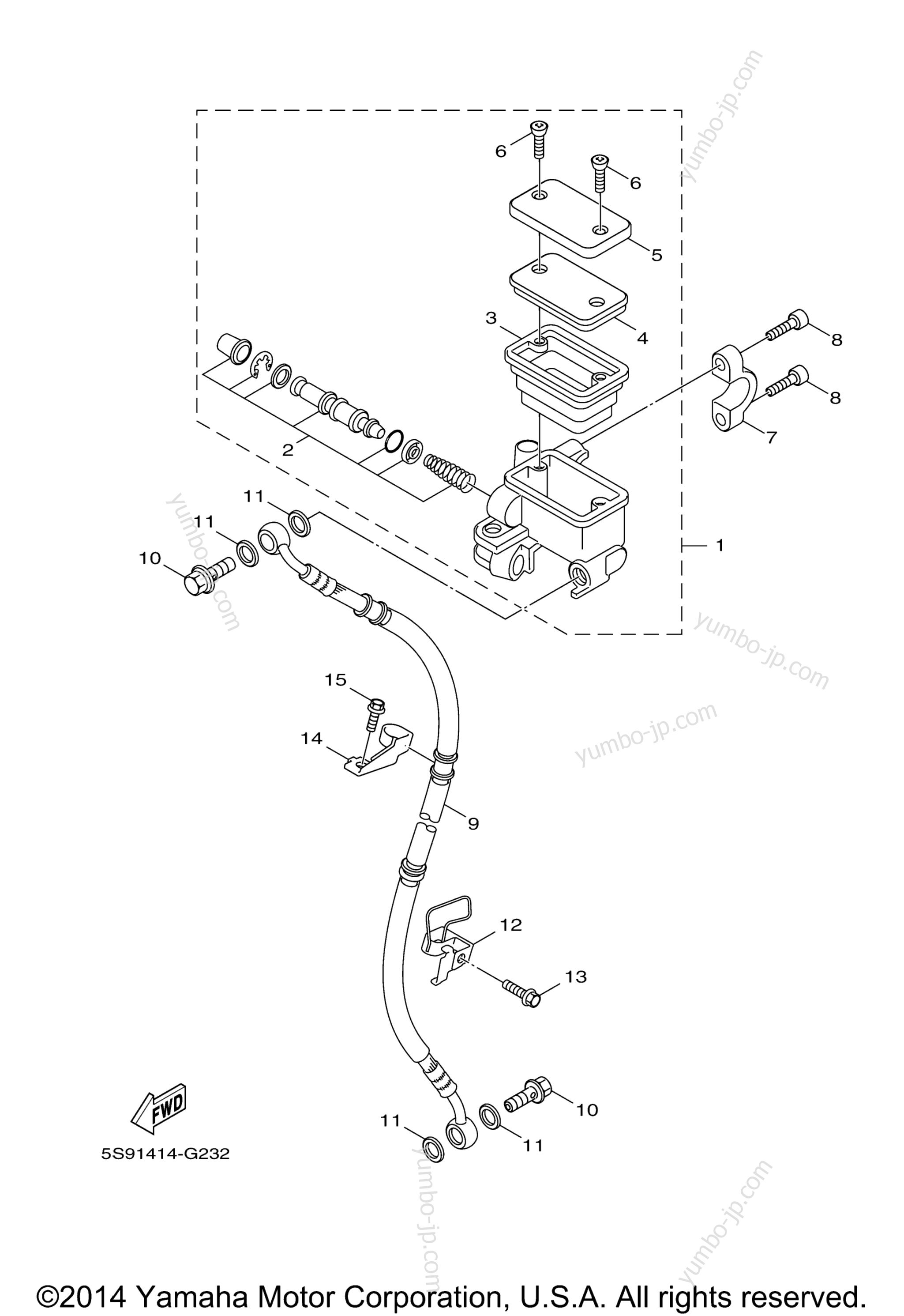 FRONT MASTER CYLINDER for scooters YAMAHA ZUMA 125 (YW125FGY) 2015 year