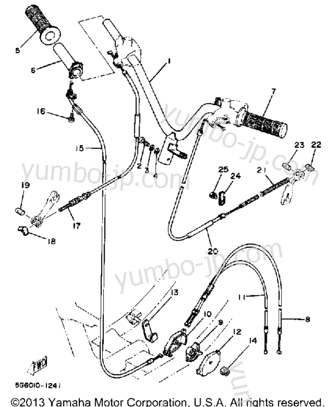 Handlebar-Cable для скутеров YAMAHA CV50L 1984 г.