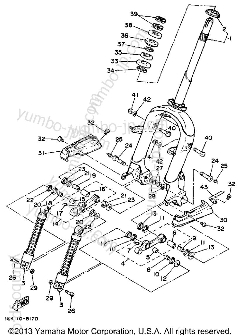 Steering для скутеров YAMAHA RIVA 125Z (XC125ZA) 1990 г.