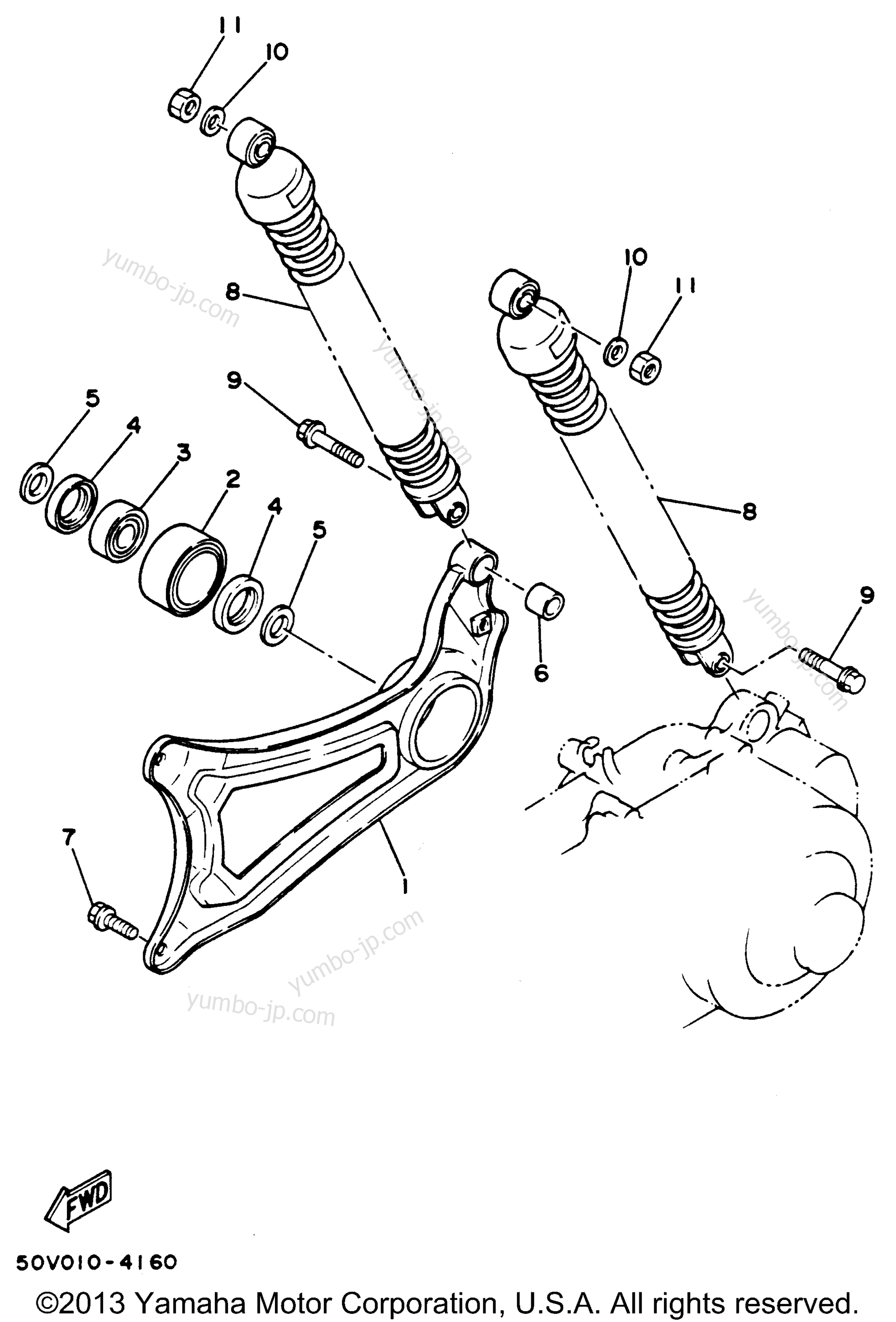 Swing Arm Rear Shocks для скутеров YAMAHA RIVA 125 (XC125J) 1997 г.