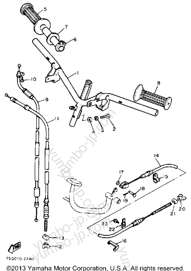 Handlebar Cable для скутеров YAMAHA RIVA 180 (XC180N) 1985 г.