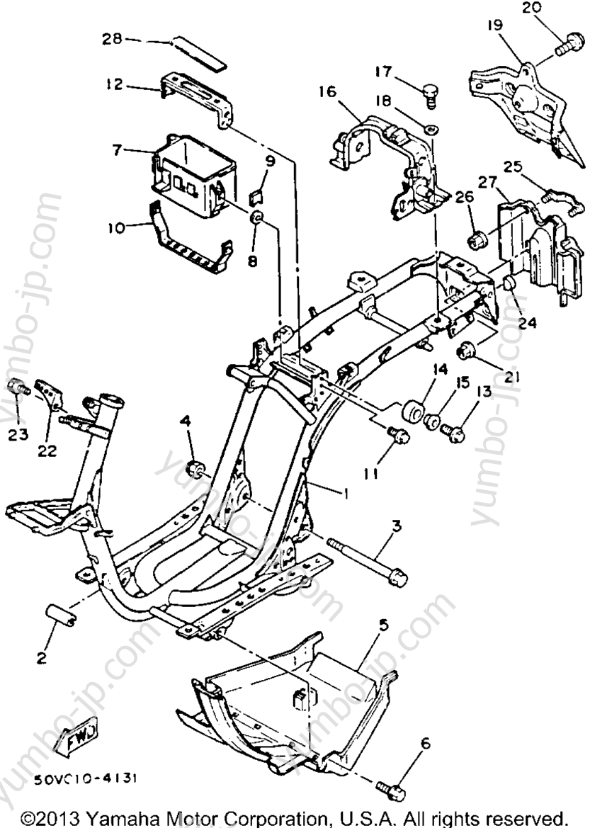 FRAME for scooters YAMAHA RIVA 125 (XC125E) 1993 year
