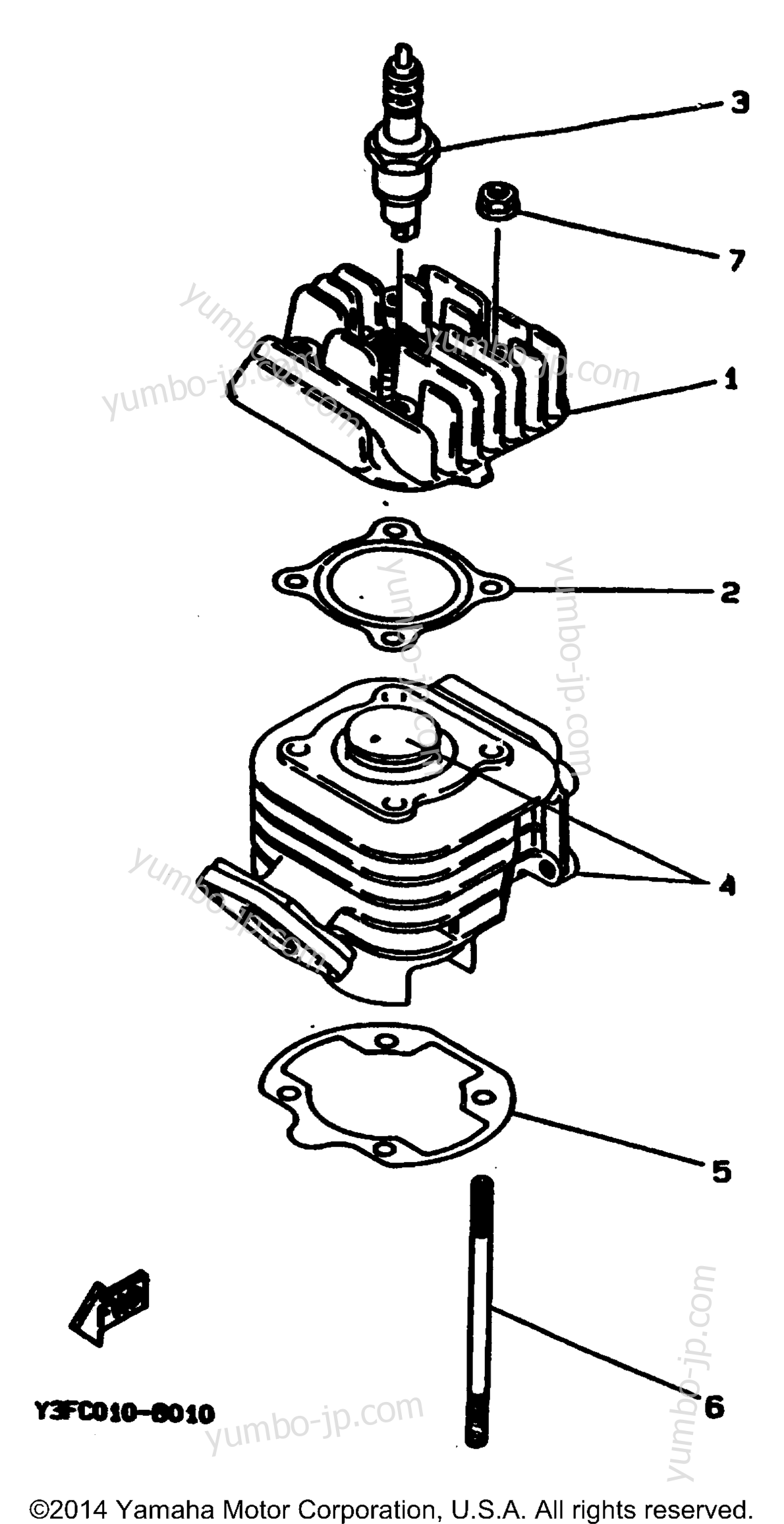 Блок цилиндров для скутеров YAMAHA ZUMA II (CW50J) 1997 г.