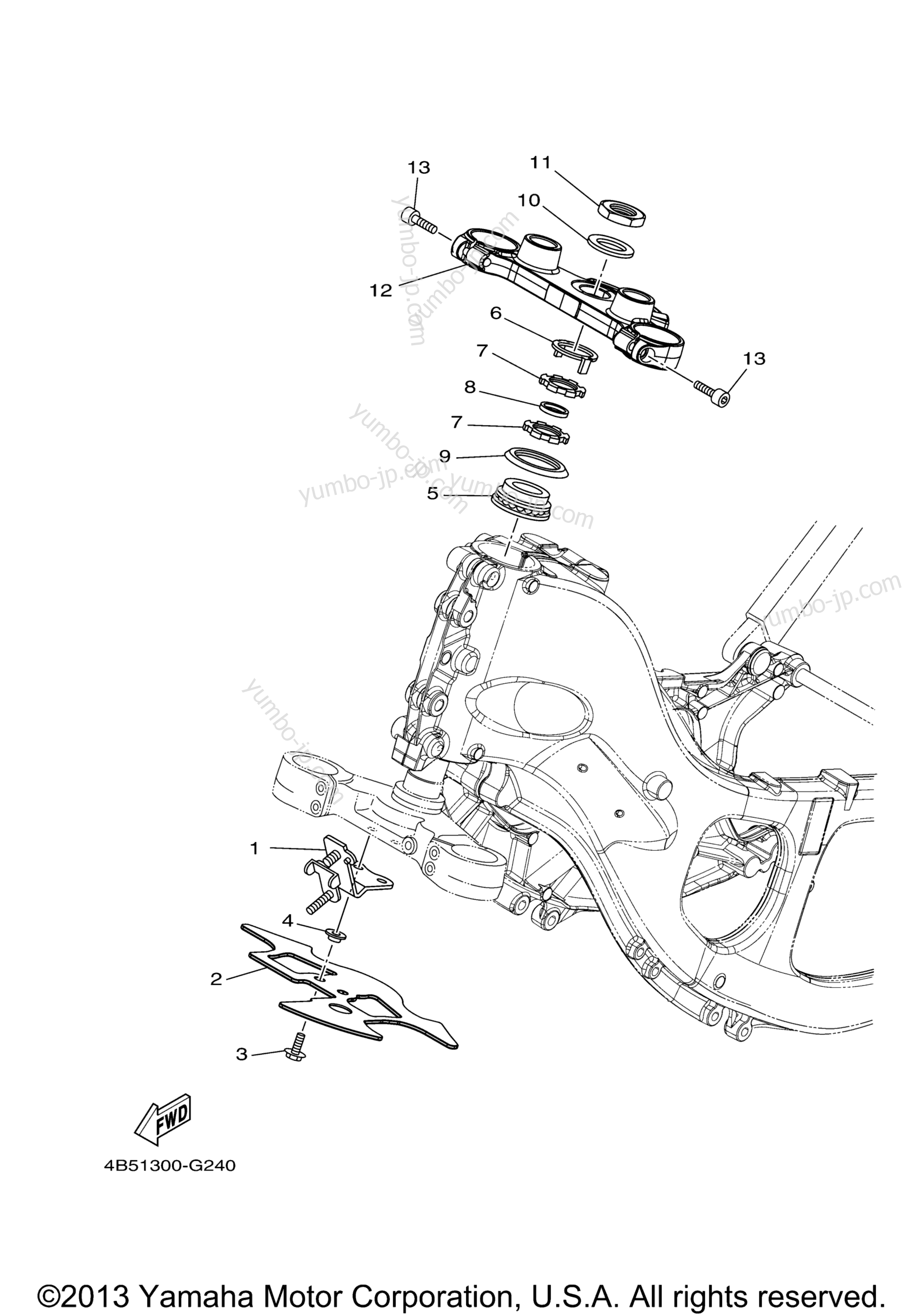 Steering для скутеров YAMAHA TMAX (XP500YL) 2009 г.