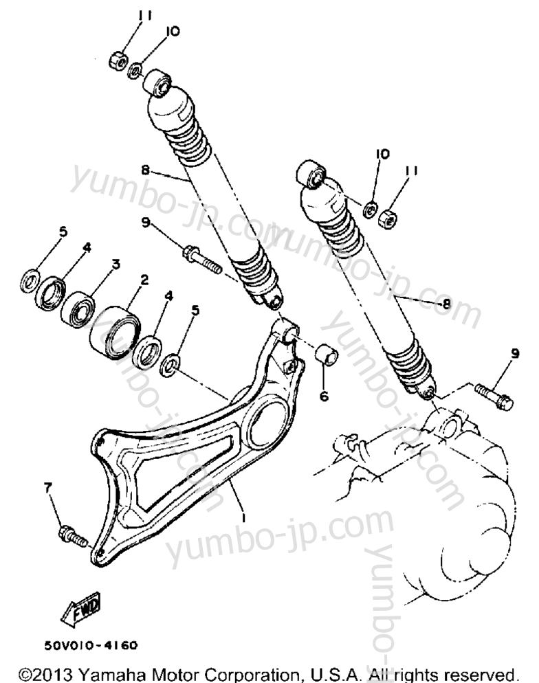 Swing Arm Rear Shocks for scooters YAMAHA RIVA 125 (XC125W) 1989 year