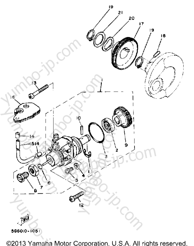 OIL PUMP for scooters YAMAHA CV50L 1984 year
