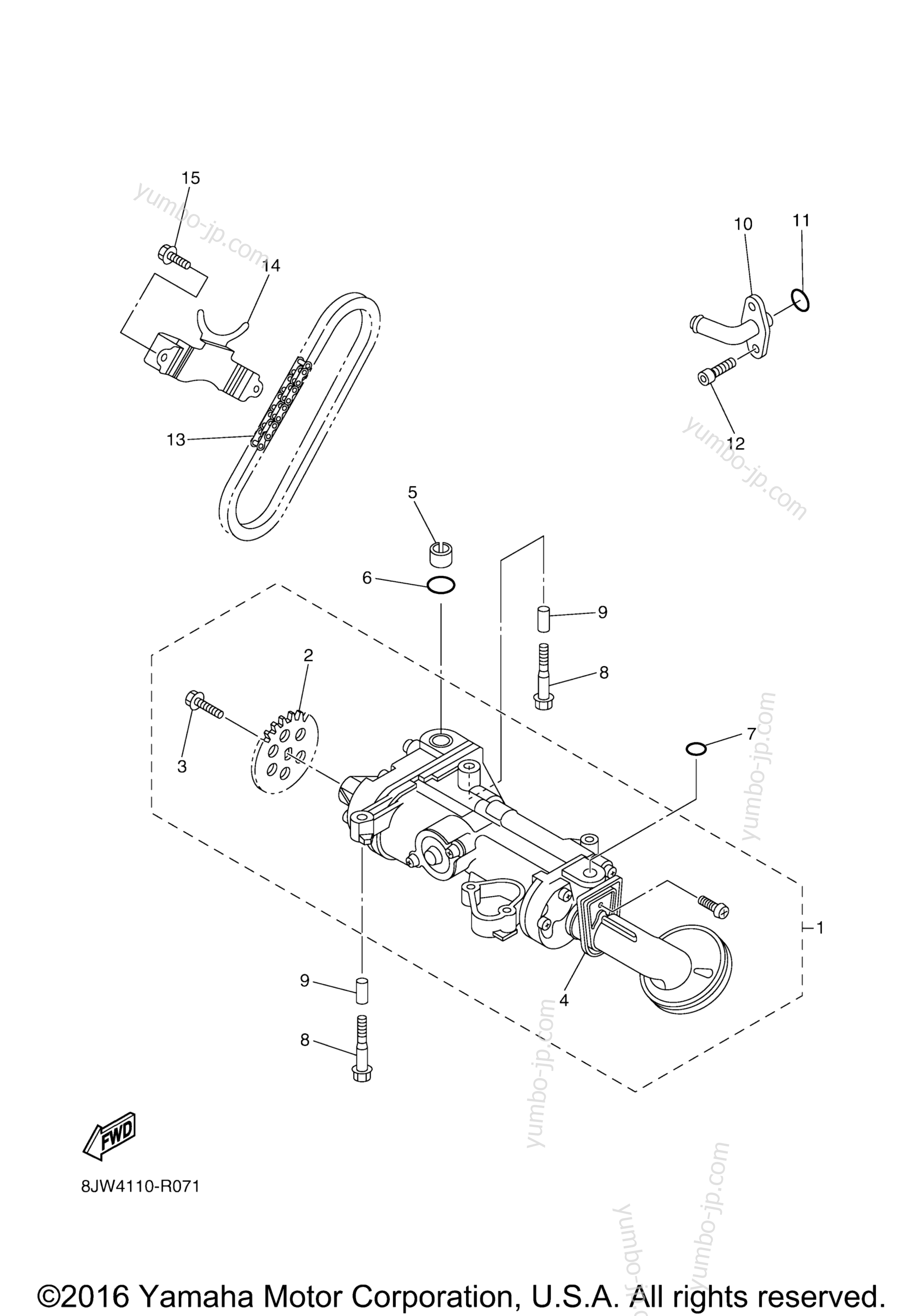 Масляный насос для снегоходов YAMAHA SRVIPER L TX SE (SR10LSFL) 2015 г.