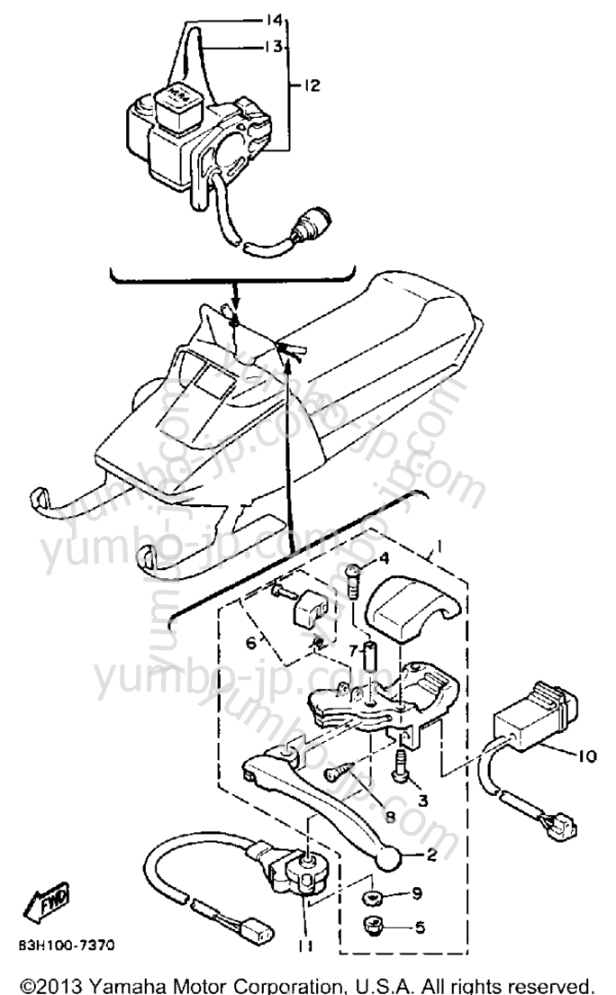 Electrical 2 for snowmobiles YAMAHA V-MAX (VMX540L) 1987 year