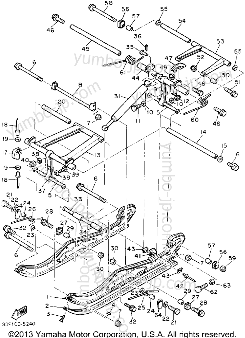 Track Suspension 2 для снегоходов YAMAHA BRAVO (BR250P) 1990 г.