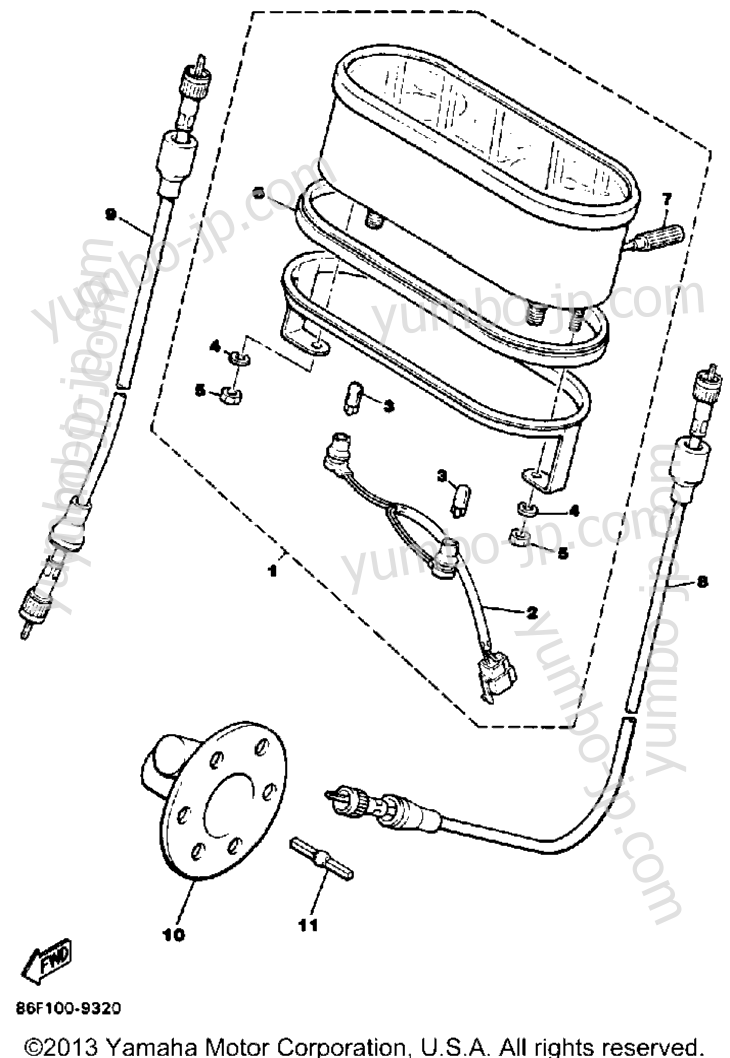 METER for snowmobiles YAMAHA PHAZER DELUXE (ELEC START) (PZ480EN) 1989 year