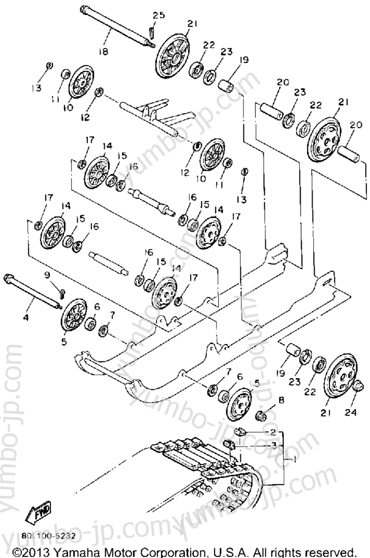 Track Suspension 1 for snowmobiles YAMAHA PHAZER (PZ480M) 1988 year