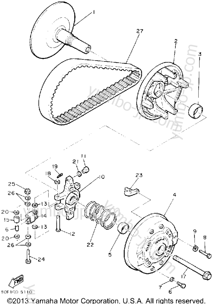 Primary Sheave for snowmobiles YAMAHA BRAVO (BR250P) 1990 year