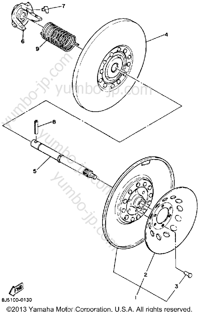 Secondary Sheave for snowmobiles YAMAHA ENTICER 340 (ET340K) 1986 year