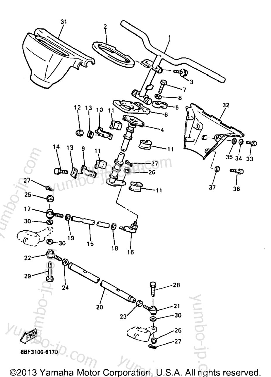 Steering для снегоходов YAMAHA PHAZER MOUNTAIN LITE (PZ480STB) 1998 г.