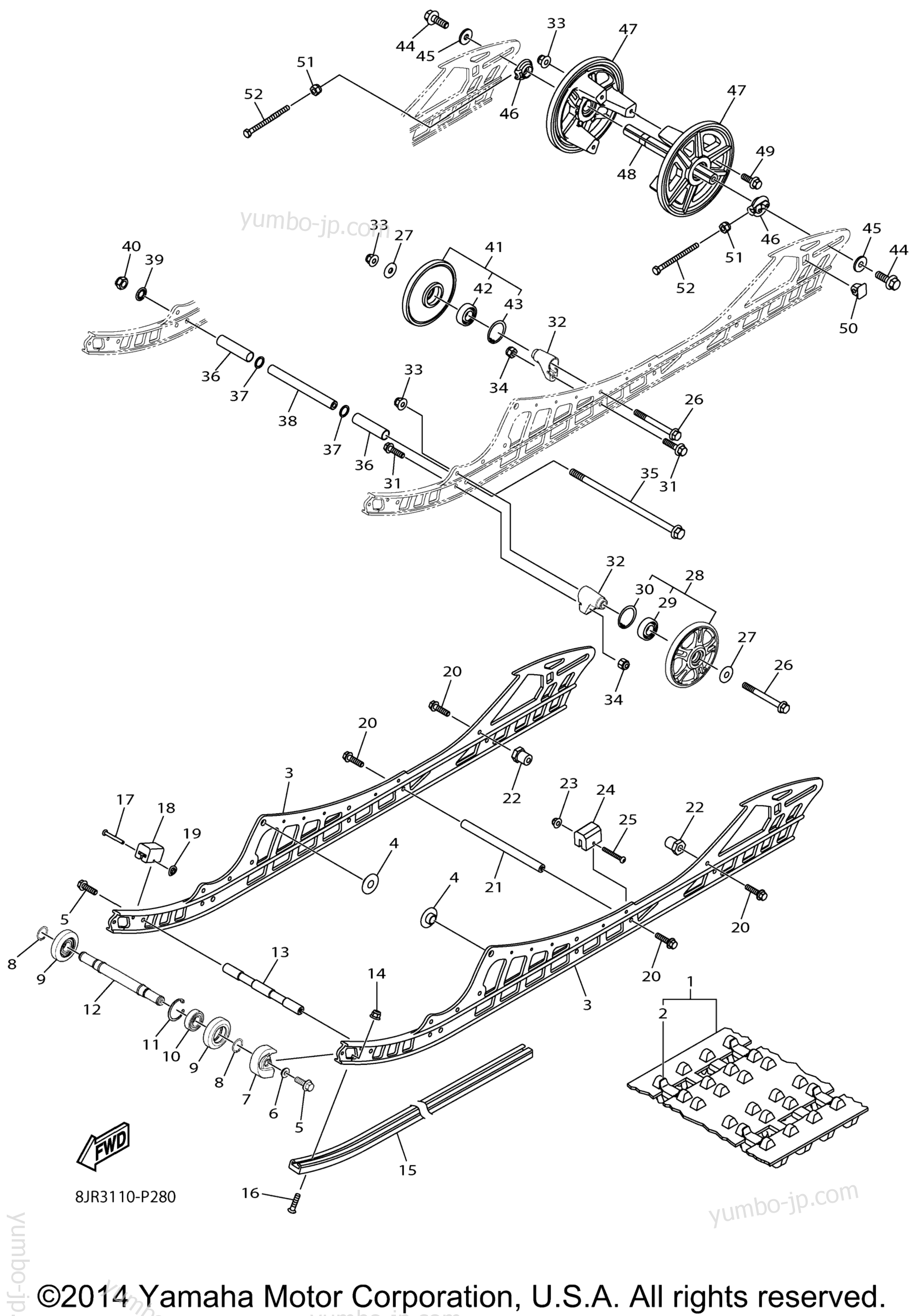 Track Suspension 1 для снегоходов YAMAHA SRVIPER X TX LE (SR10XLFO) 2015 г.