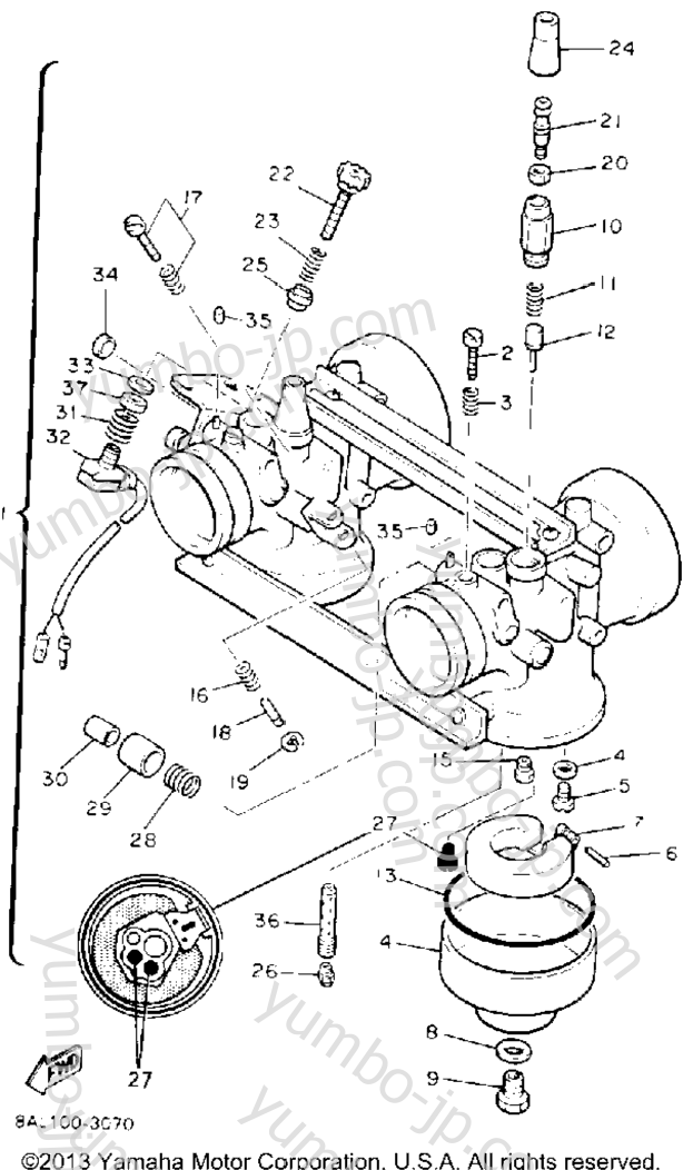 CARBURETOR for snowmobiles YAMAHA PHAZER II ST (PZ480STT) 1993 year