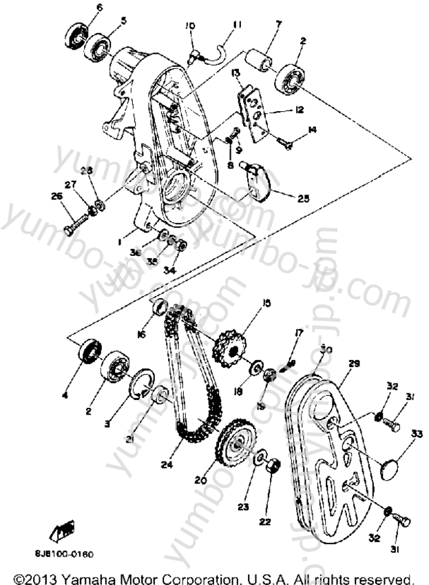 Track Drive 2 для снегоходов YAMAHA ENTICER 340 (ET340H) 1984 г.