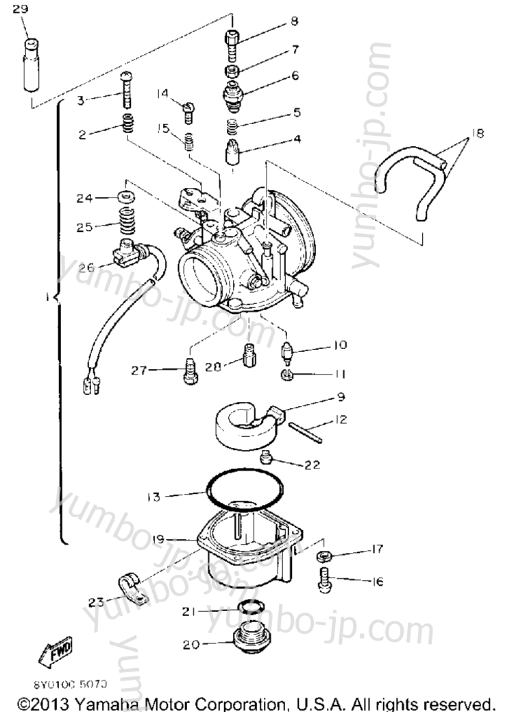 CARBURETOR for snowmobiles YAMAHA SRV (SR540M) 1988 year