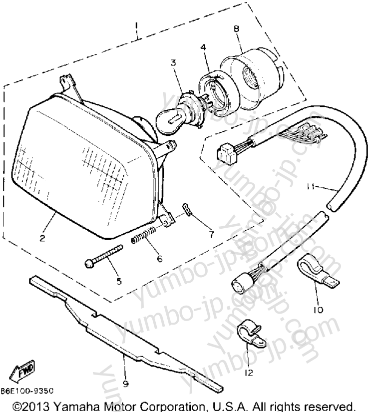 HEADLIGHT for snowmobiles YAMAHA INVITER (CF300P) 1990 year