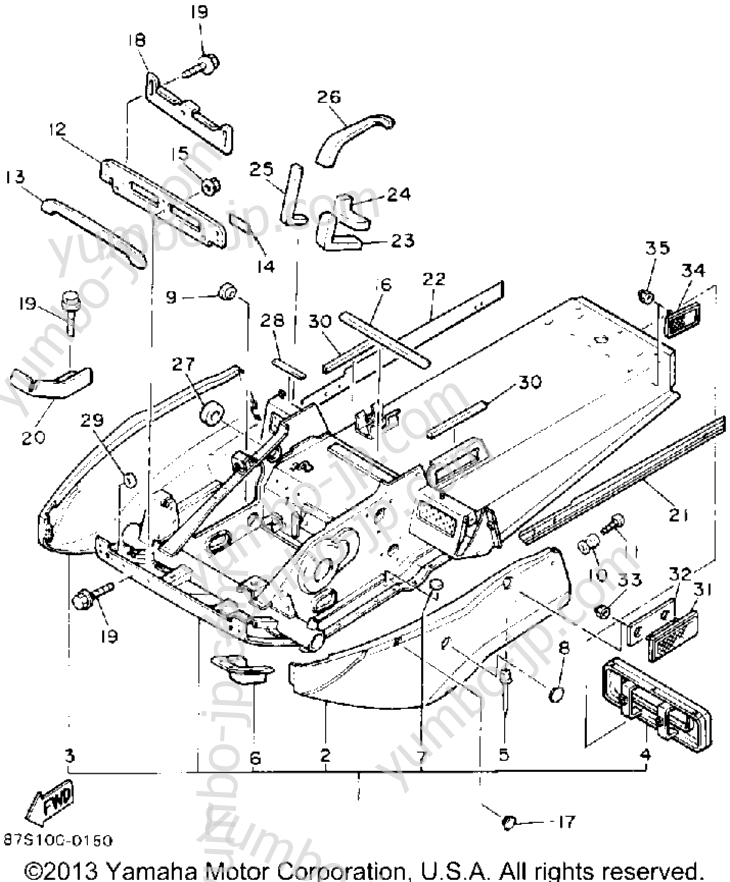 FRAME для снегоходов YAMAHA BRAVO (BR250P) 1990 г.