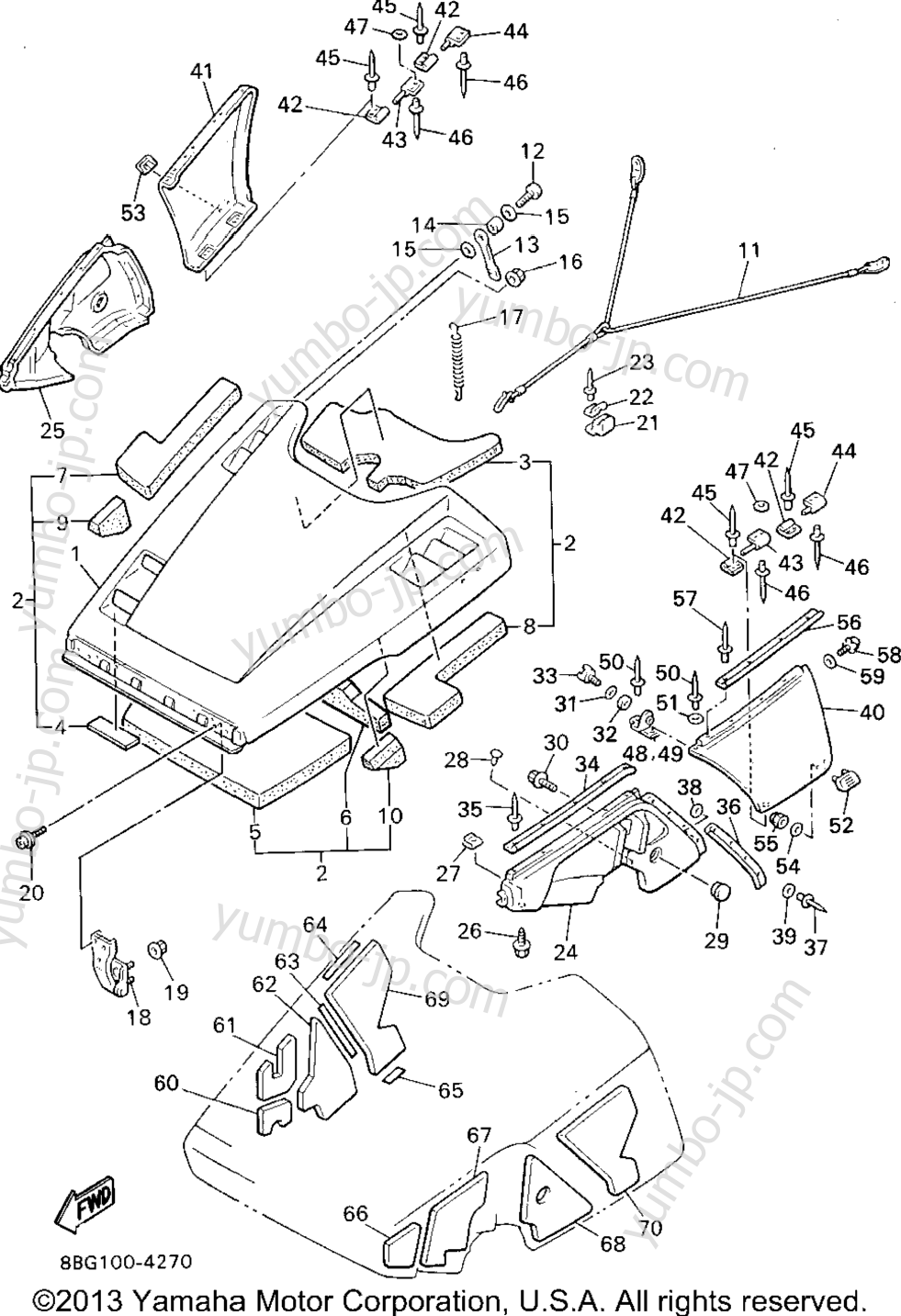 SHROUD for snowmobiles YAMAHA PHAZER II LE (ELEC START) (PZ480EU) 1994 year