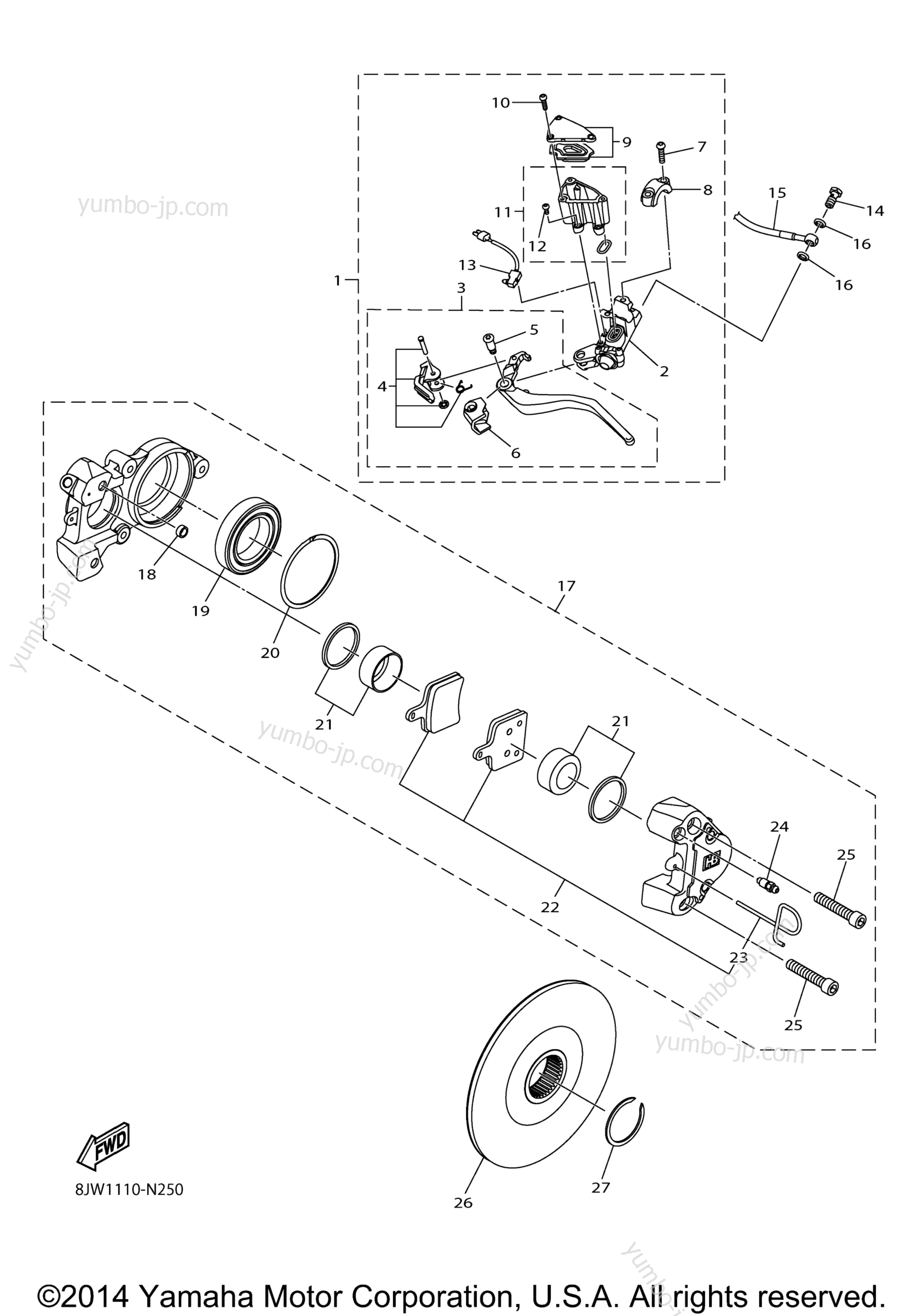 BRAKE для снегоходов YAMAHA SRVIPER L TX SE 1.25 (SR10LSFO) 2015 г.