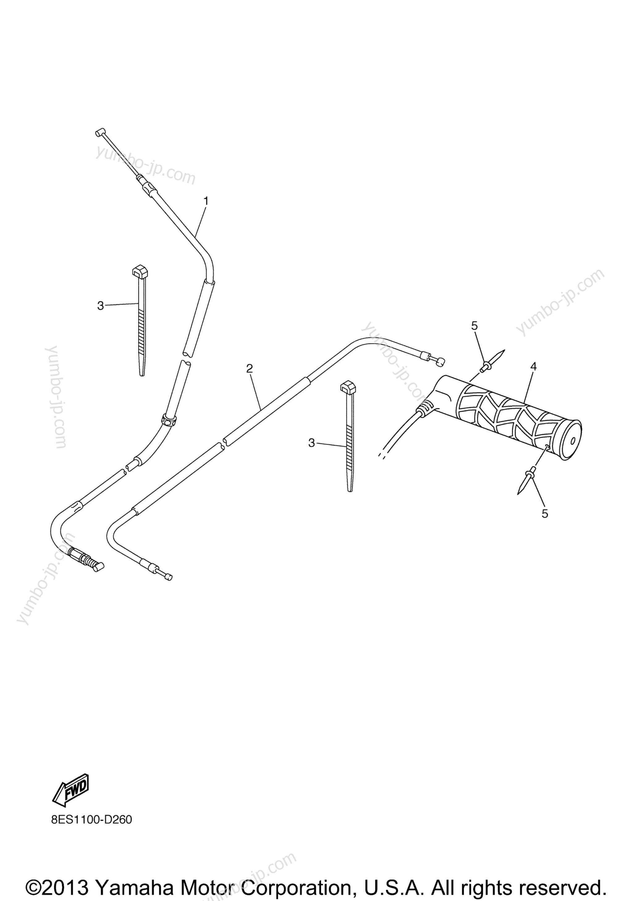 CONTROL CABLE for snowmobiles YAMAHA RS VENTURE (RST90BS) 2012 year