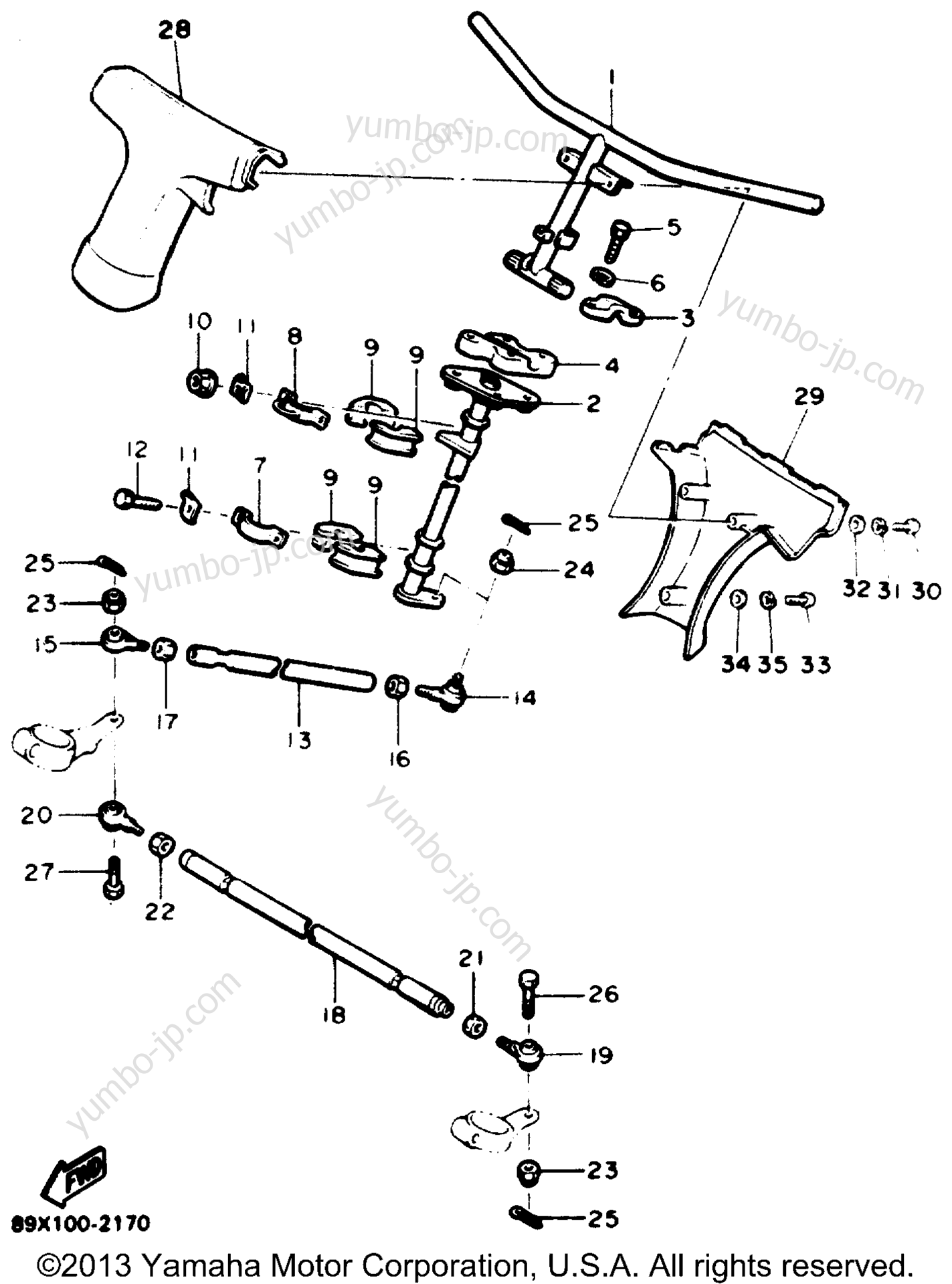 Steering для снегоходов YAMAHA ENTICER II LT (ET410TRT) 1993 г.