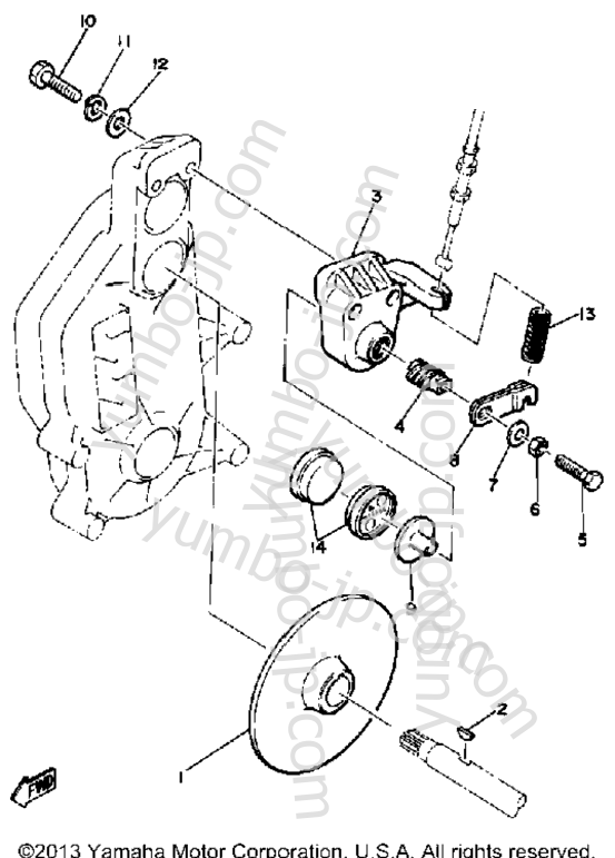 BRAKE for snowmobiles YAMAHA SS440E 1981 year