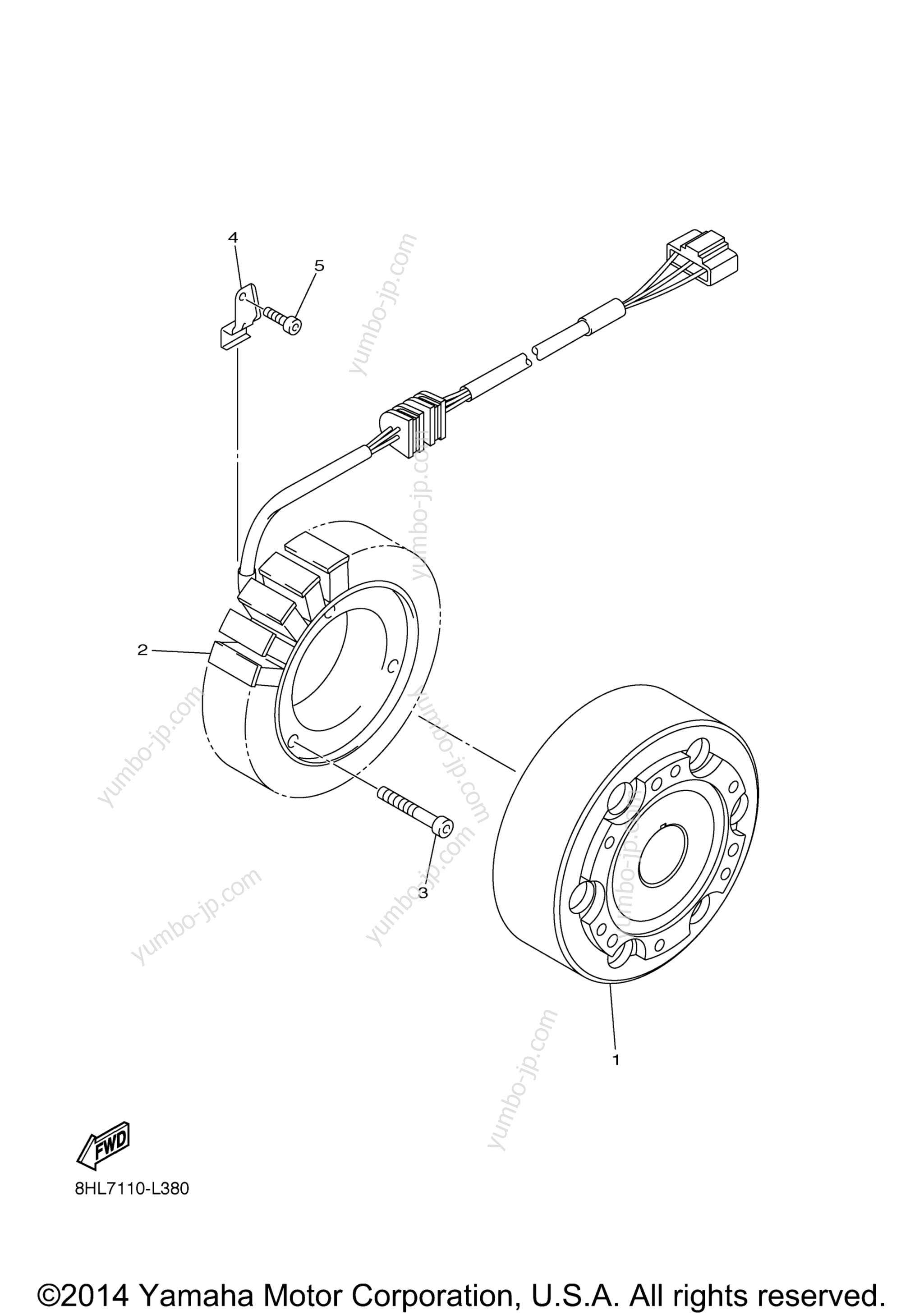 GENERATOR для снегоходов YAMAHA SRVIPER L TX SE 1.25 (SR10LSFO) 2015 г.