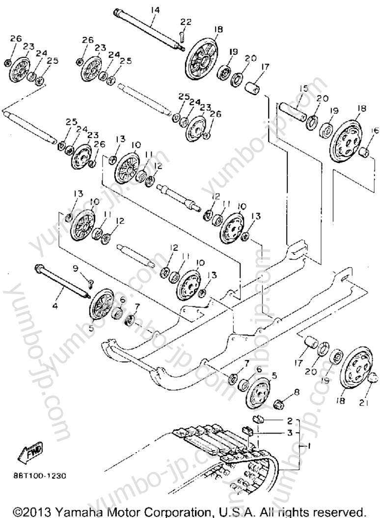 Track Suspension 1 for snowmobiles YAMAHA VENTURE XL (VT480R) 1991 year