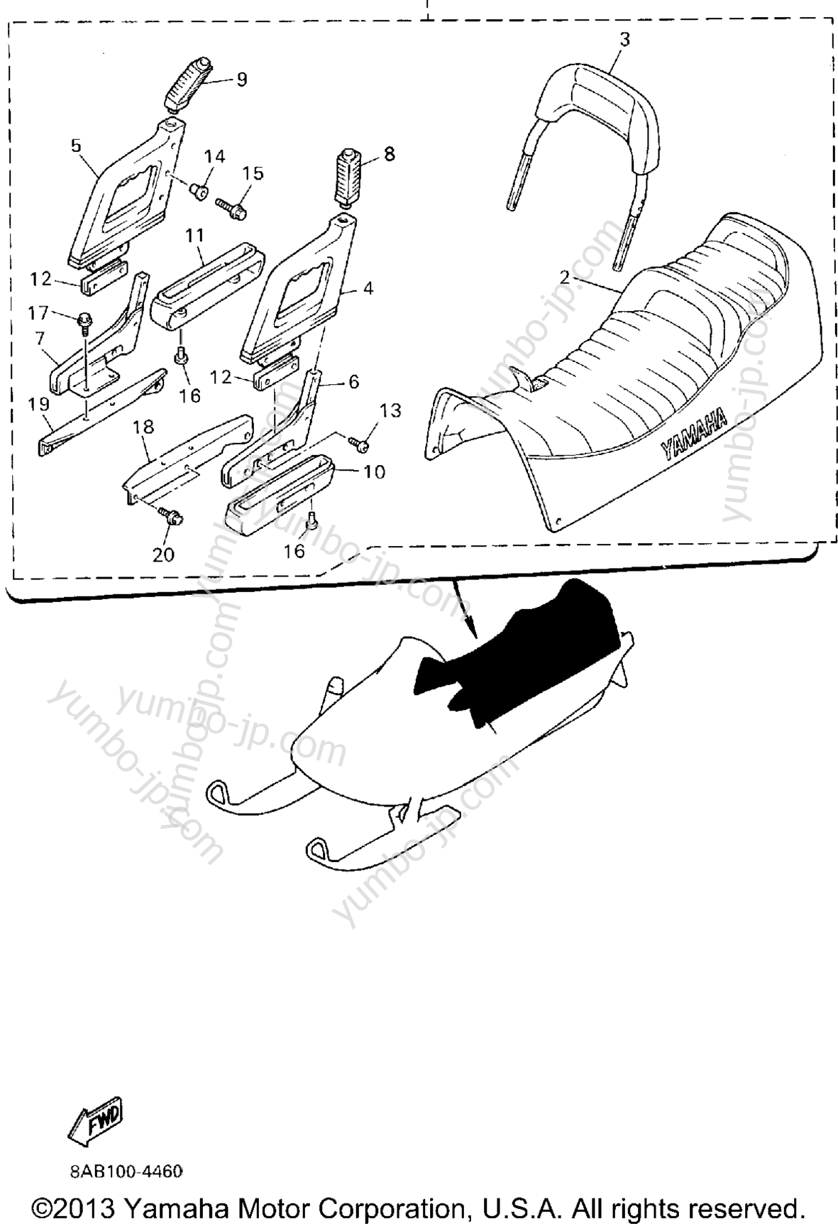 2-Up Seat Kit (Alternate) for snowmobiles YAMAHA VMAX 600 ST (VX600STU) 1994 year