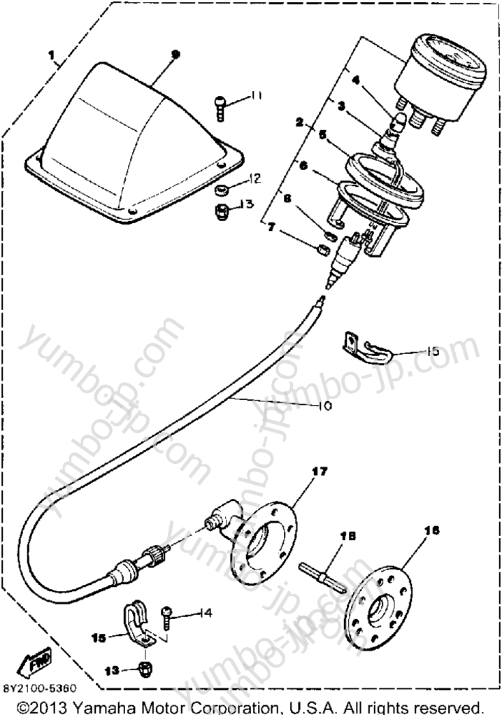 Speedometer Kit (Alternate Part) for snowmobiles YAMAHA ENTICER 340 (ET340J) 1985 year