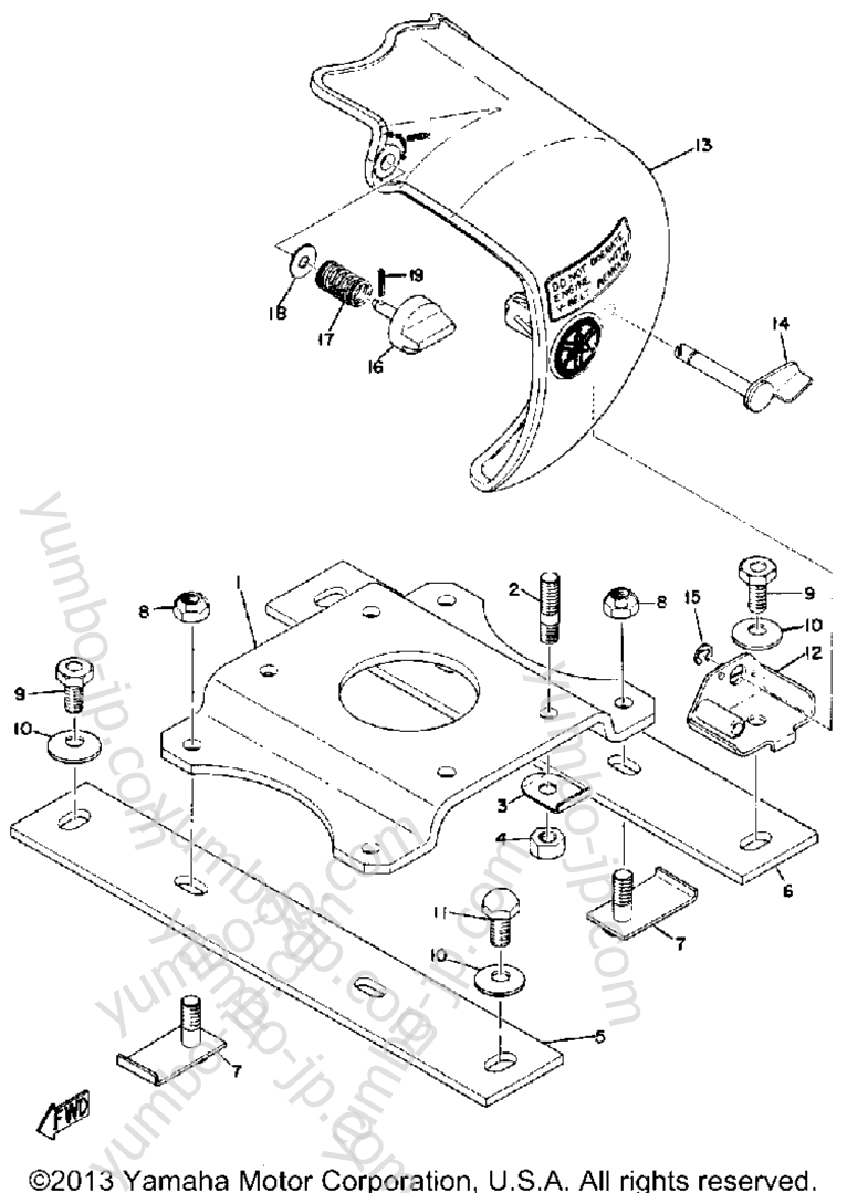 Engine Bracket for snowmobiles YAMAHA SL433B 1973 year