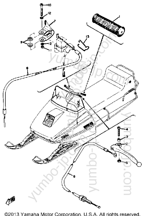 Grip - Wiring for snowmobiles YAMAHA EW433C 1973 year