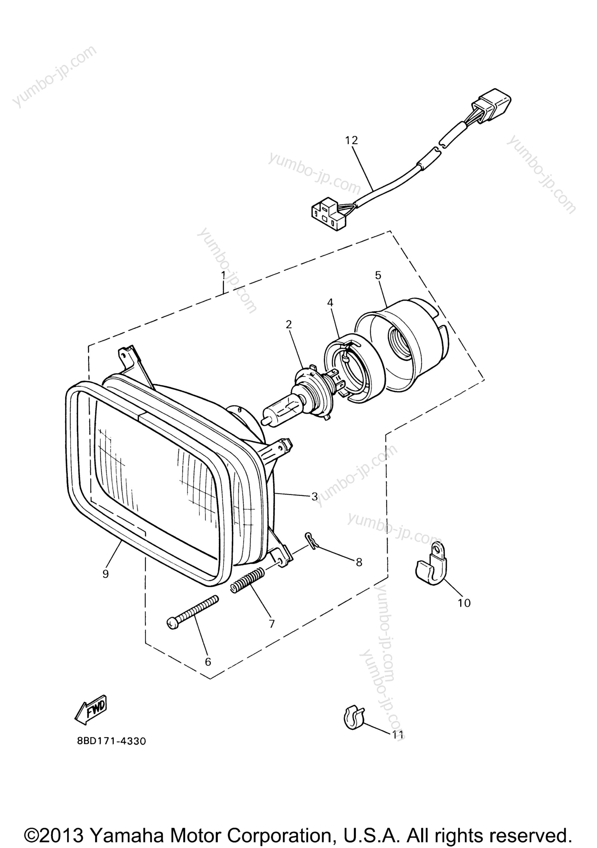 HEADLIGHT для снегоходов YAMAHA BRAVO T (BR250TY) 2009 г.