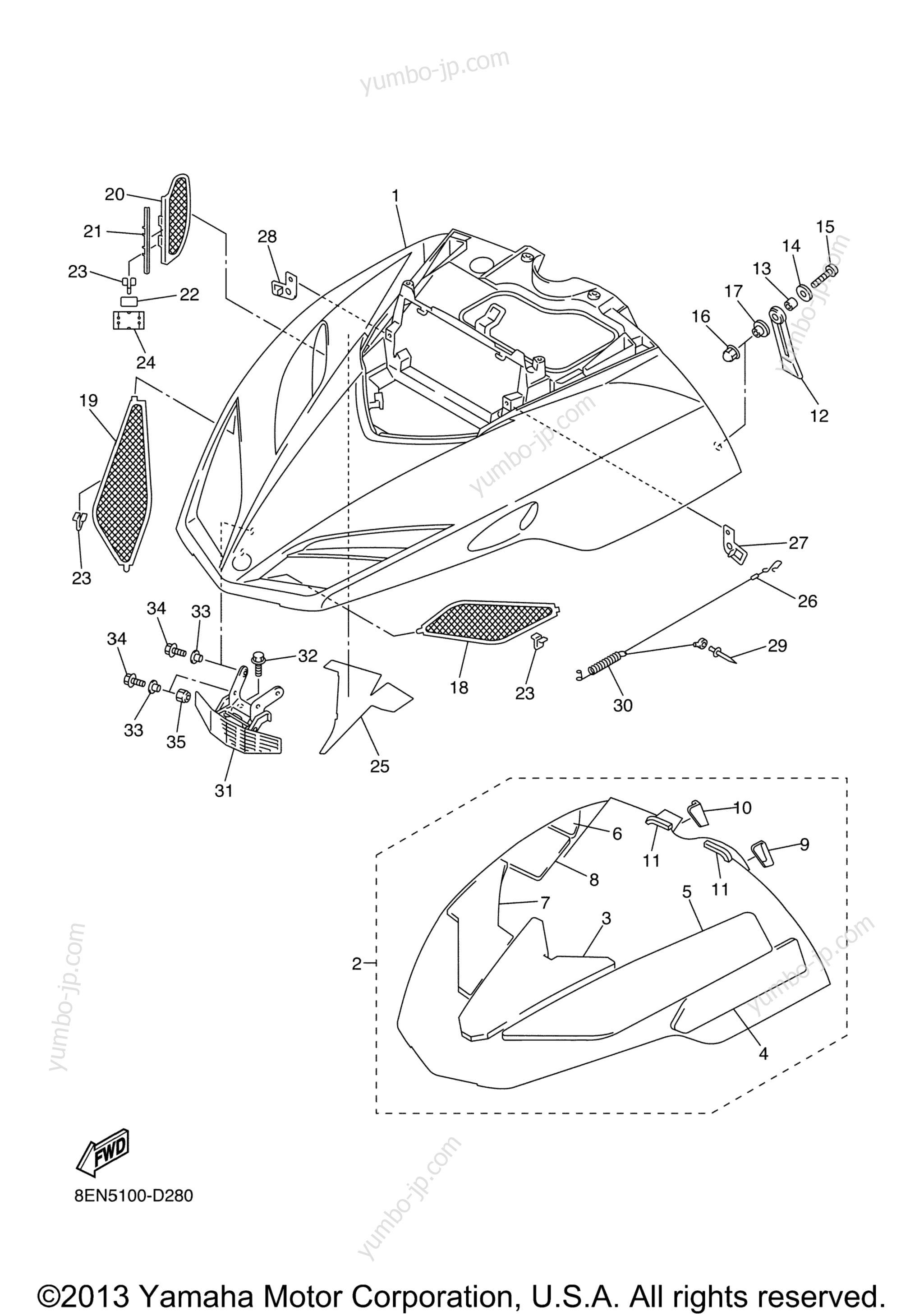 SHROUD for snowmobiles YAMAHA SX VIPER MOUNTAIN (SXV70MK) 2005 year