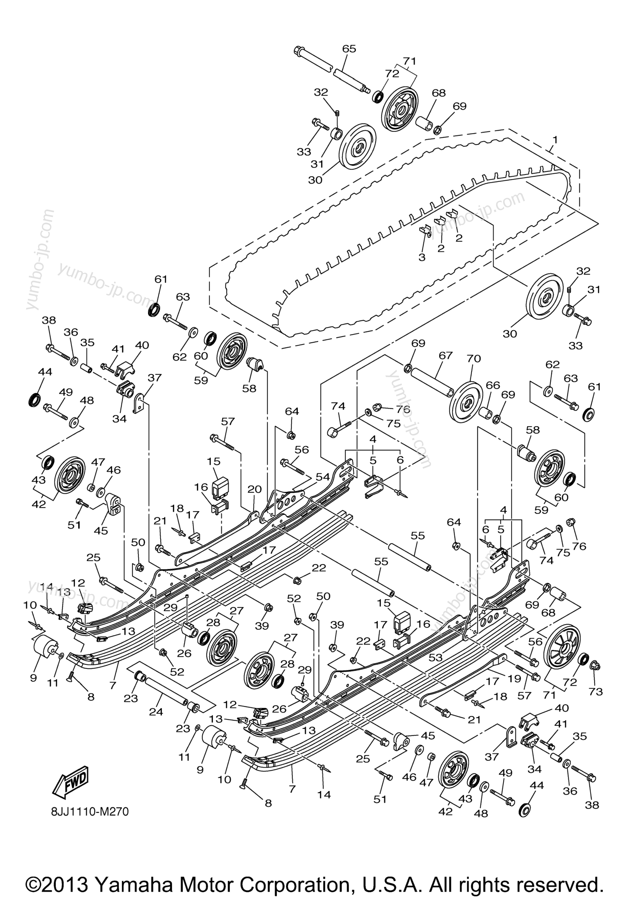 Track Suspension 1 for snowmobiles YAMAHA FX NYTRO XTX 1.75 (FX10XT75EB) 2014 year