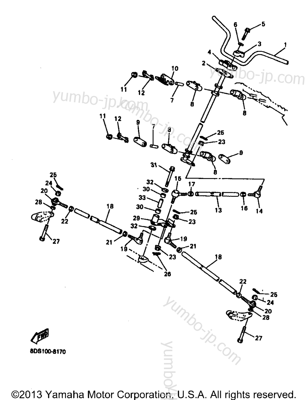 Steering for snowmobiles YAMAHA VENTURE 700 (VT700B) 1998 year