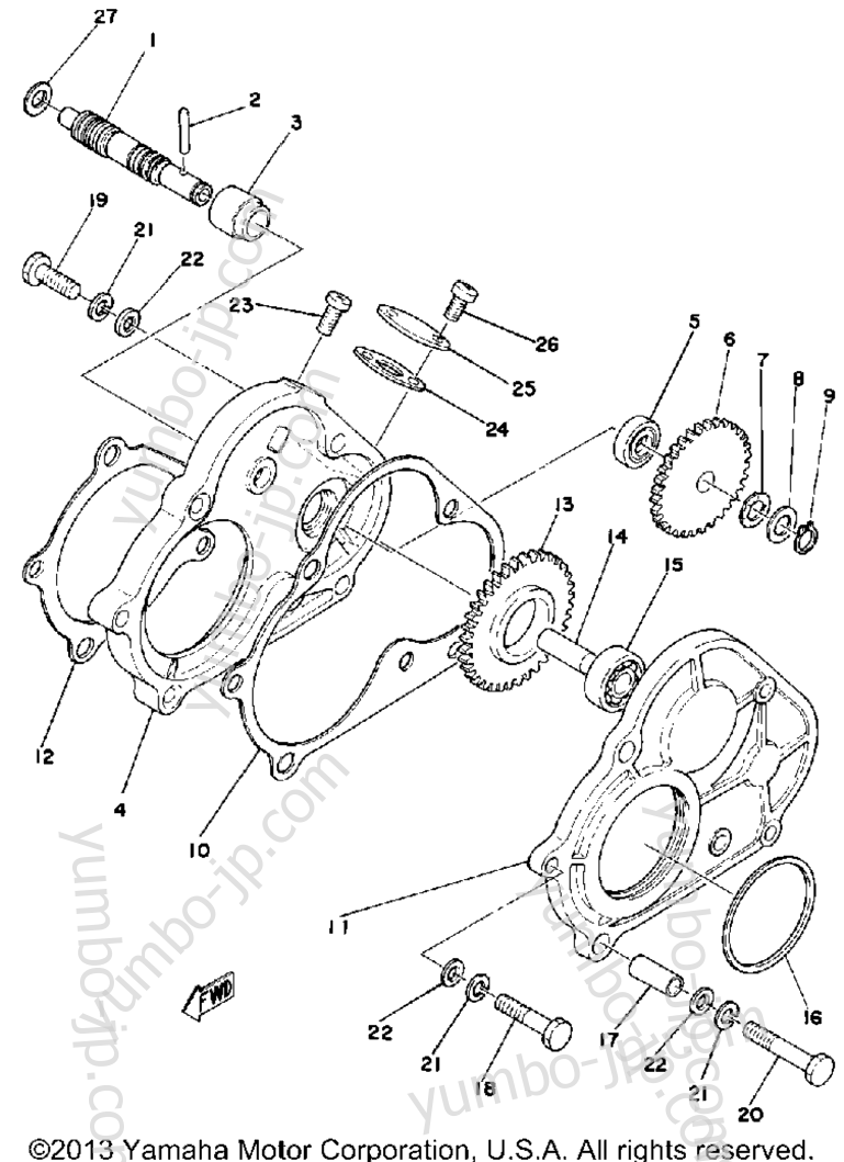 Pump Drive Gear for snowmobiles YAMAHA ET340C 1979 year