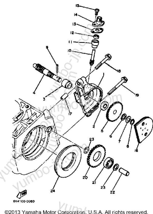 Pump Drive - Gear for snowmobiles YAMAHA SS440F 1982 year
