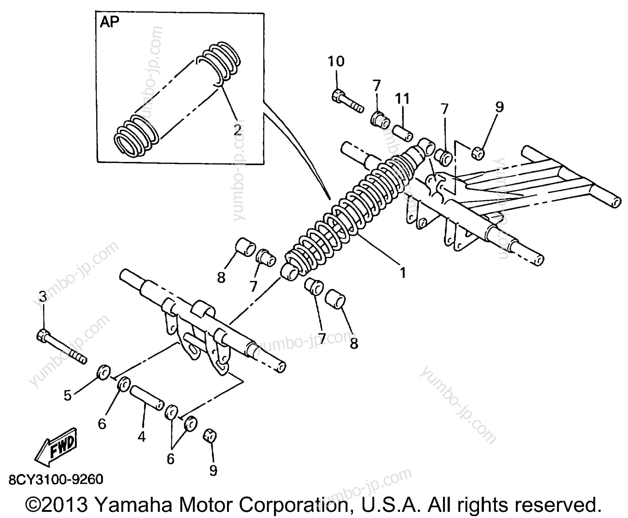 Track Suspension 3 для снегоходов YAMAHA VMAX 500 DELUXE (VX500ERC) 1999 г.