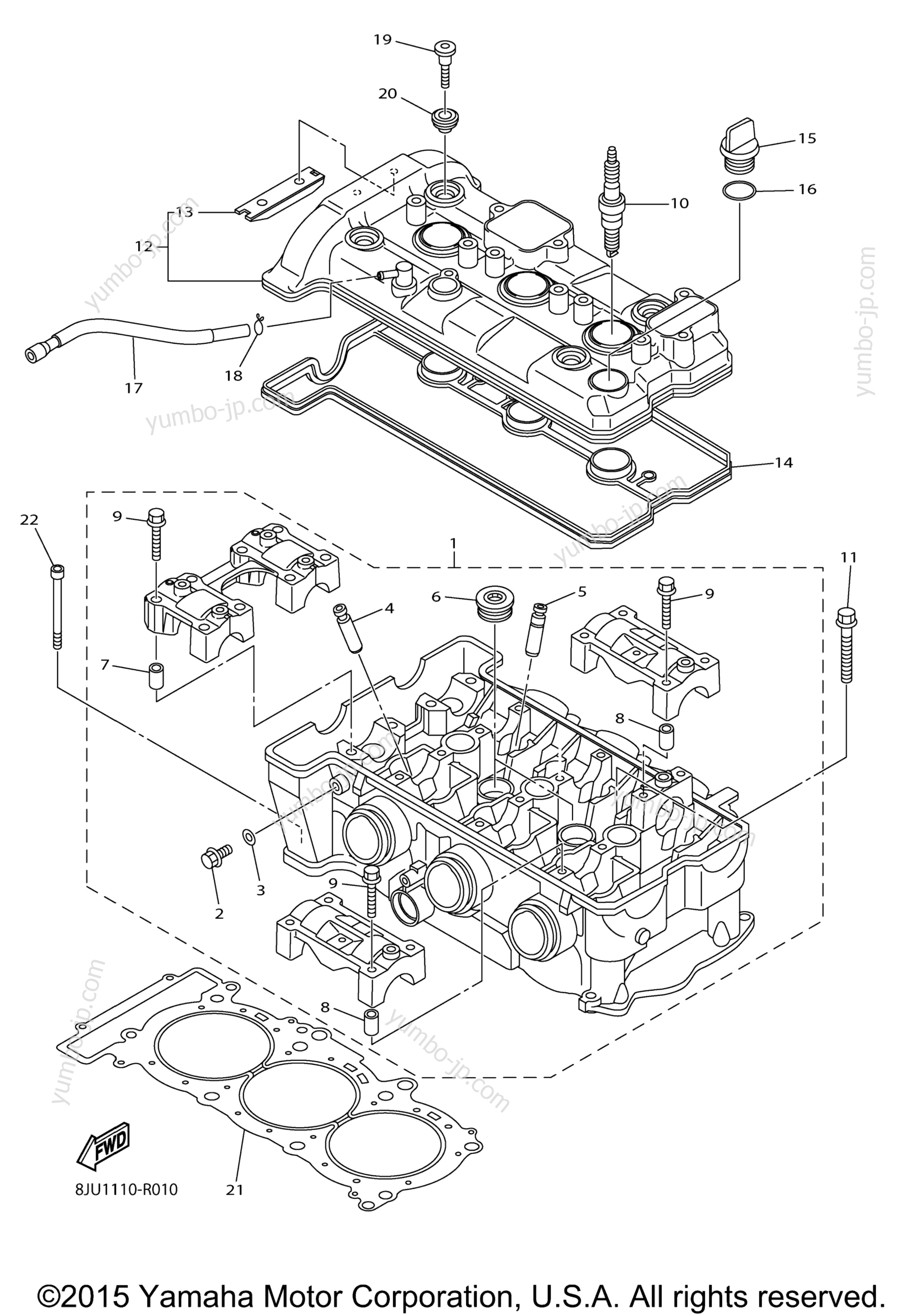 CYLINDER HEAD for snowmobiles YAMAHA RSVENTURE TF E-BAT (RST90TFYGR) 2016 year